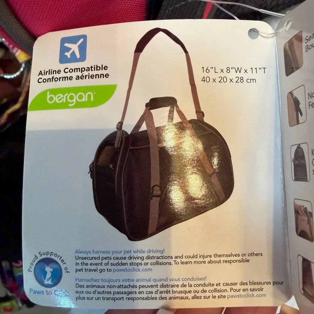 Pet Carrier - Pink and Black NWT